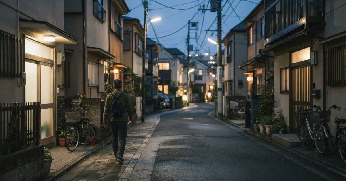 幡ヶ谷周辺の落ち着いた住宅街と夜の通り