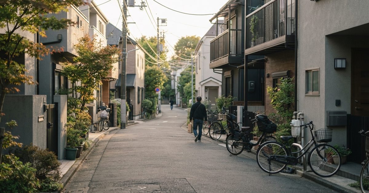 都内の落ち着いた住宅街の路地と街並み